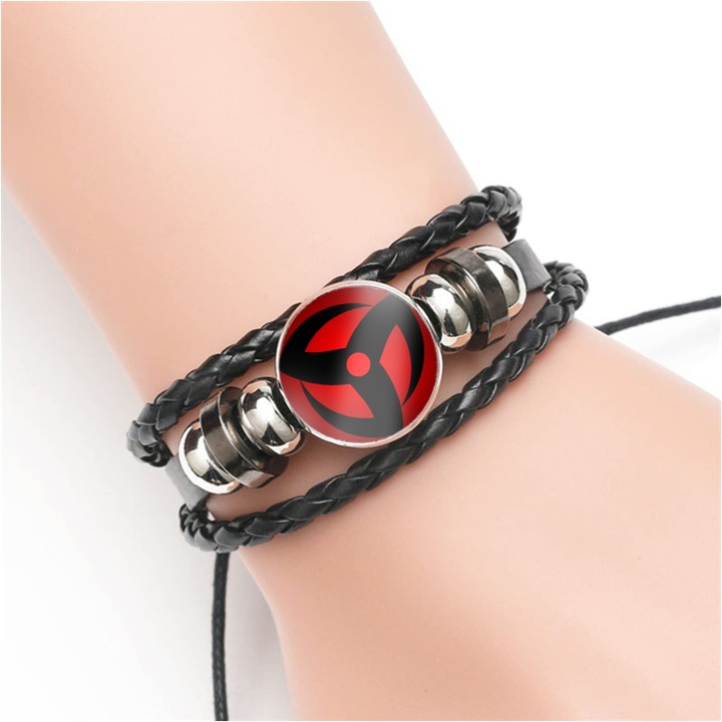 Anime Cosplay Naruto - Pulseira de Couro Ajustável com Pingente