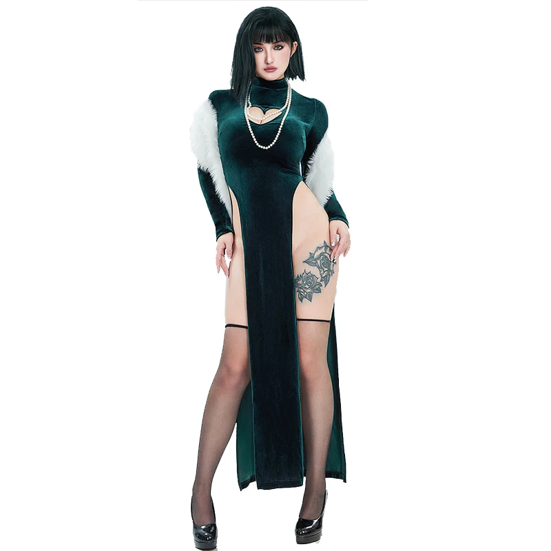 Anime Cosplay One Punch Man - Sexy velet peludo capa vestido com