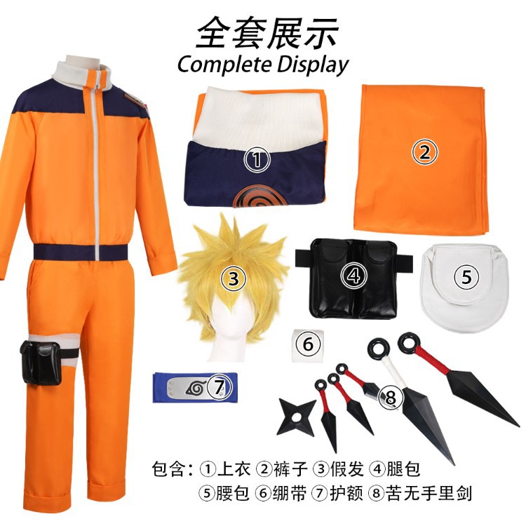 Anime Cosplay Naruto - Conjunto completo de fantasia de cosplay