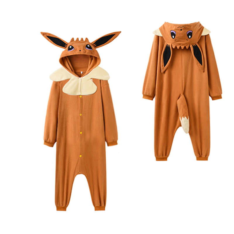Anime Cosplay Pokemon - Pijama Macacão Infantil Eevee para Cosplay,