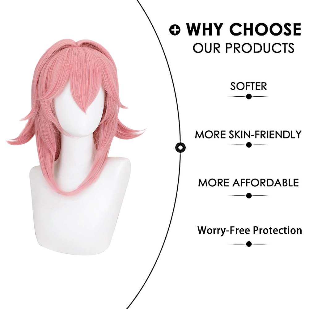 Peruca Cosplay Yae Miko Rosa N - Cosplay Anime Yae Miko avaliação e preço