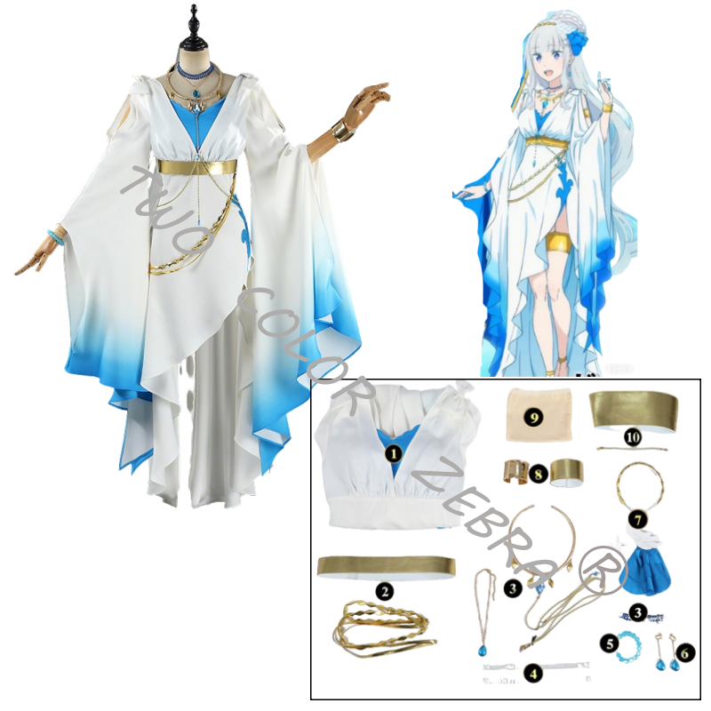 Fantasia de Cosplay Emilia de  - Anime Cosplay Zero Two avaliação e preço