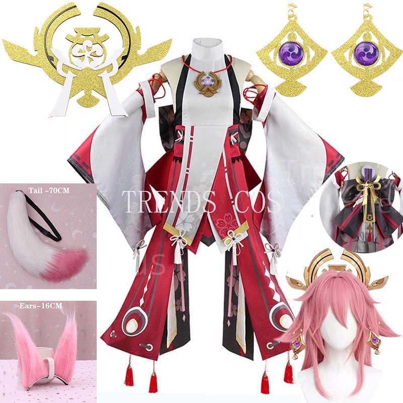 Yae miko conjunto completo guu - Cosplay Anime Yae Miko avaliação e preço